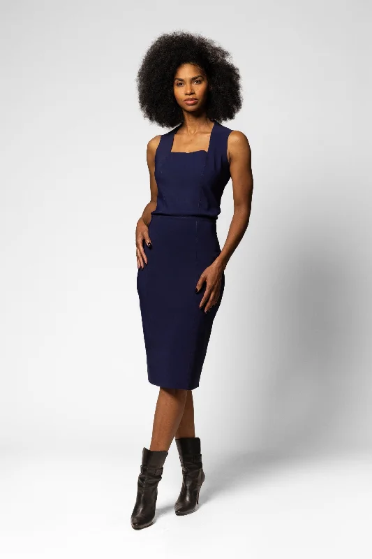 Remick Skirt - Midnight linen skirt natural