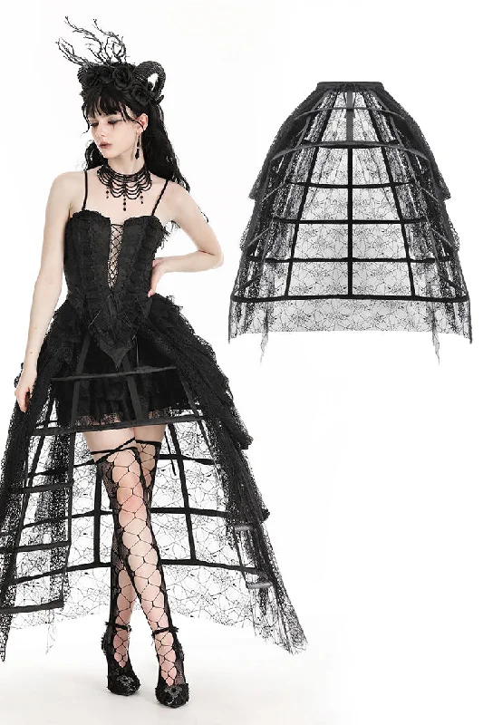 Rococo style spiderweb tattered birdcage petticoat long skirt KW354 seamless skirt comfort