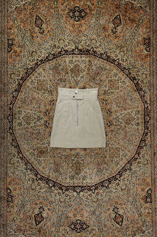 DOUBLE-BELTED MINI SKIRT (GRAY) floral skirt print