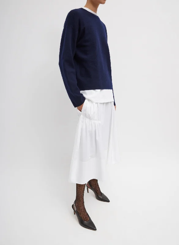 Shirred Nylon Paneled Skirt velvet skirt luxurious