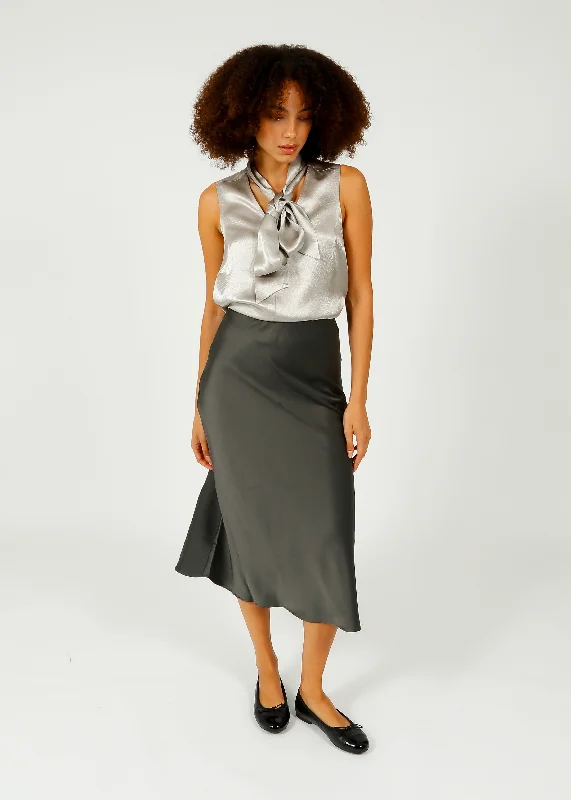 SLF Elena Ankle Skirt in Volcanic Ash linen skirt natural