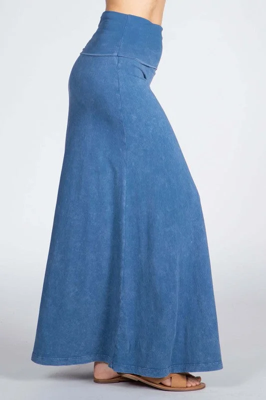 Soft & Stretchy Mineral Wash Skirt - Light Denim chiffon skirt delicate