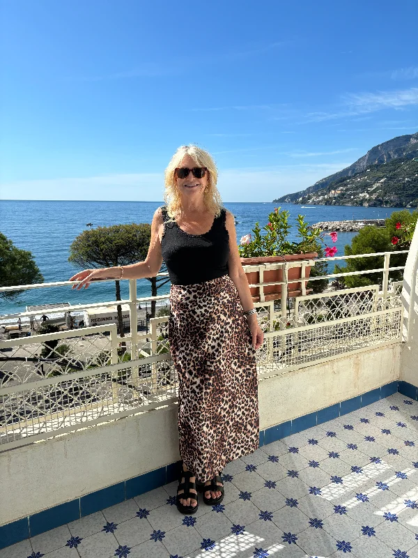 Amalfi Leopard Satin Skirt corduroy skirt durable