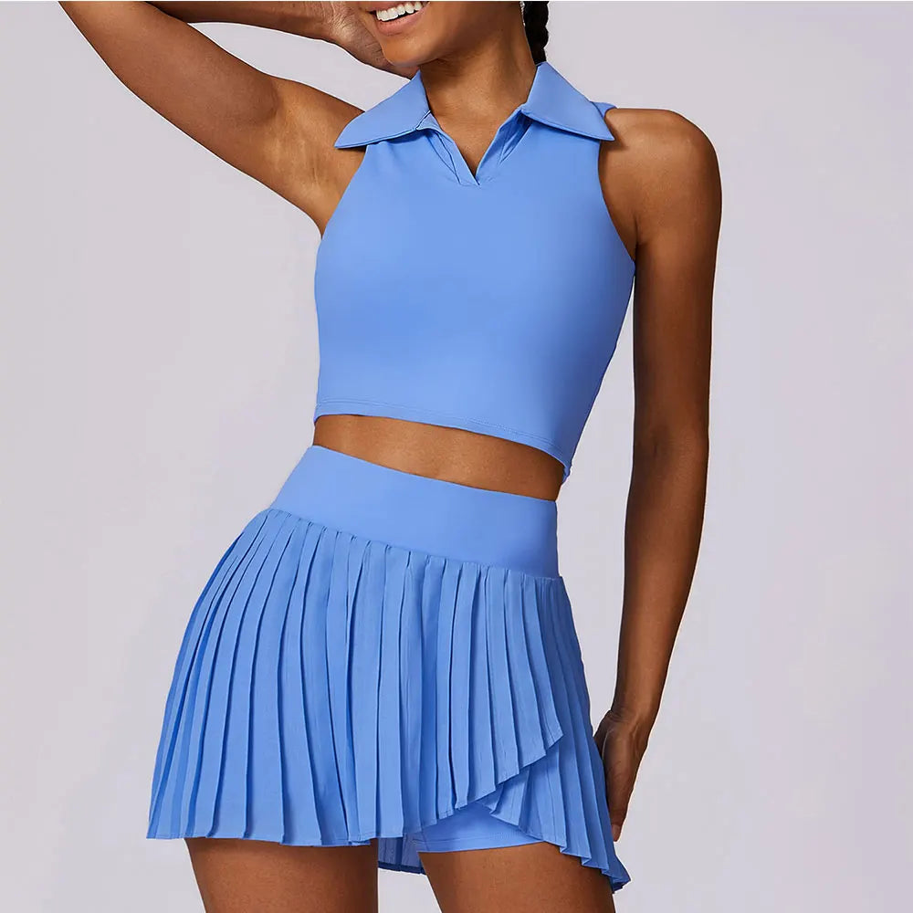 A&A Summer Outdoor Leisure Tennis Skirt Set lace skirt romantic