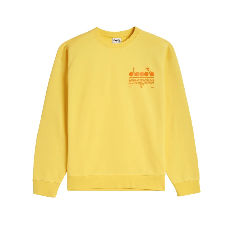 Sweatshirt Crew Manifesto - Yellow Lens Hoodie with Slit Hem Functional Movement
