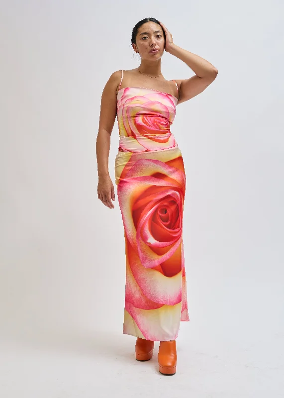 Tea Rose Charlie Skirt velvet skirt glossy