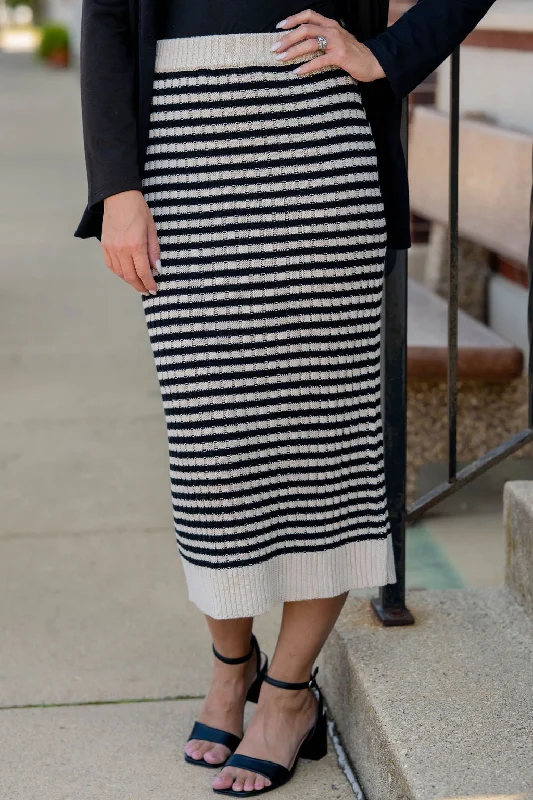 Textured Stripe Knit Maxi Skirt floral skirt print