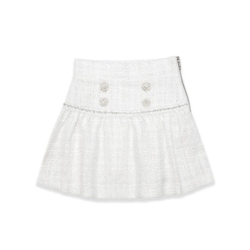 Olivia tweed skirt ruffled skirt detail
