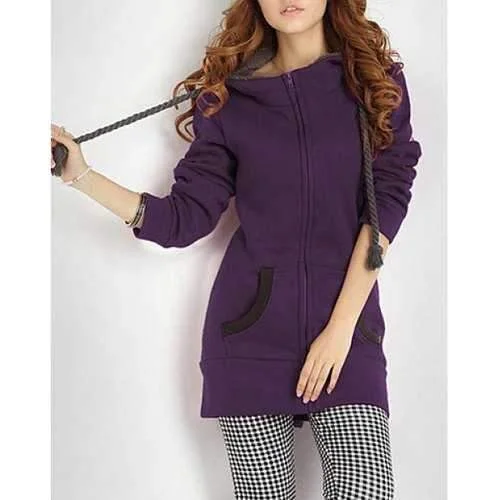 Color Block Hooded Long Sleeves Casual Style Cotton Blend Zipper Women's Hoodie - Purple S Hoodie with Toggle Buttons Decorative Unique Color Block Hooded Long Sleeves Casual Style Cotton Blend Zipper Women's Hoodie - Purple S Hoodie with Toggle Buttons Decorative Unique