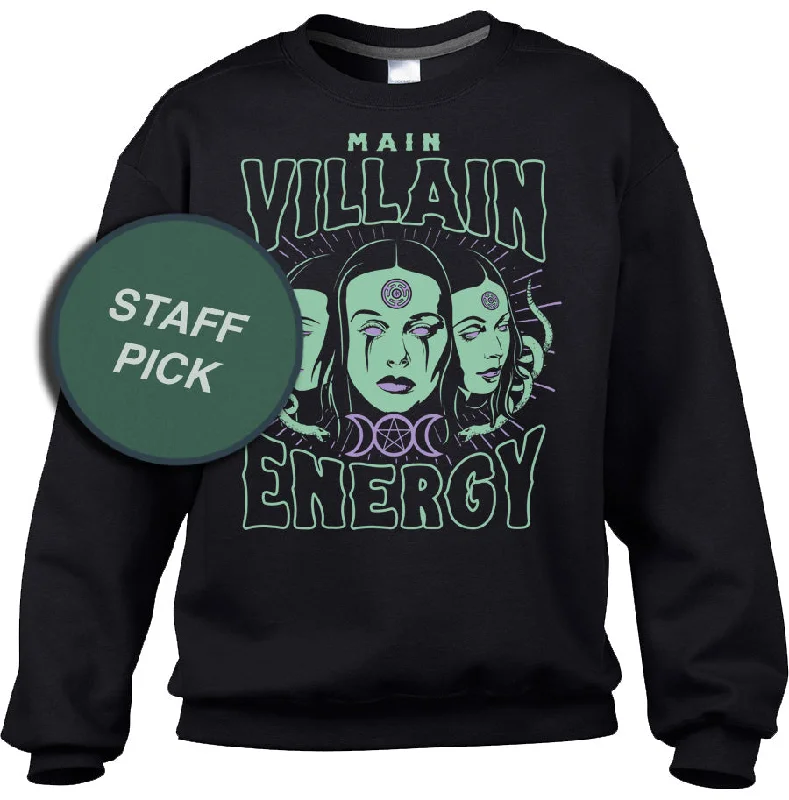 Unisex Main Villain Energy Hecate Sweatshirt Hoodie with Distressed Vintage Worn