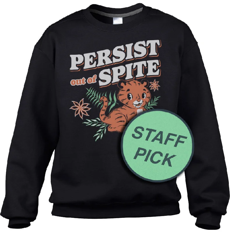 Unisex Persist Out of Spite Tiger Sweatshirt Hoodie with Thumb Holes Functional Cozy
