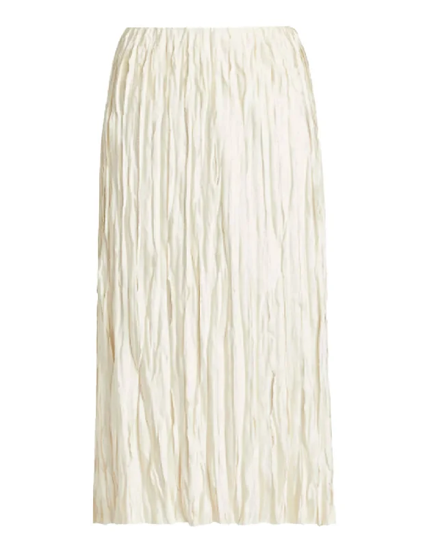 Pale Ivory Crushed Bias Strip Skirt lace skirt romantic