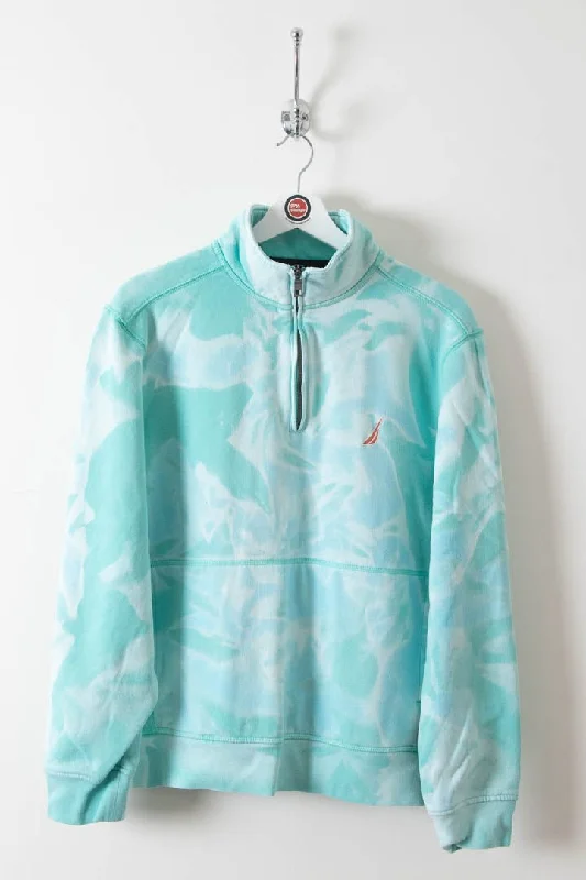 Women's Nautica 1/4 Zip Sweatshirt (M) Hoodie with Hem Embroidery Detailed Premium