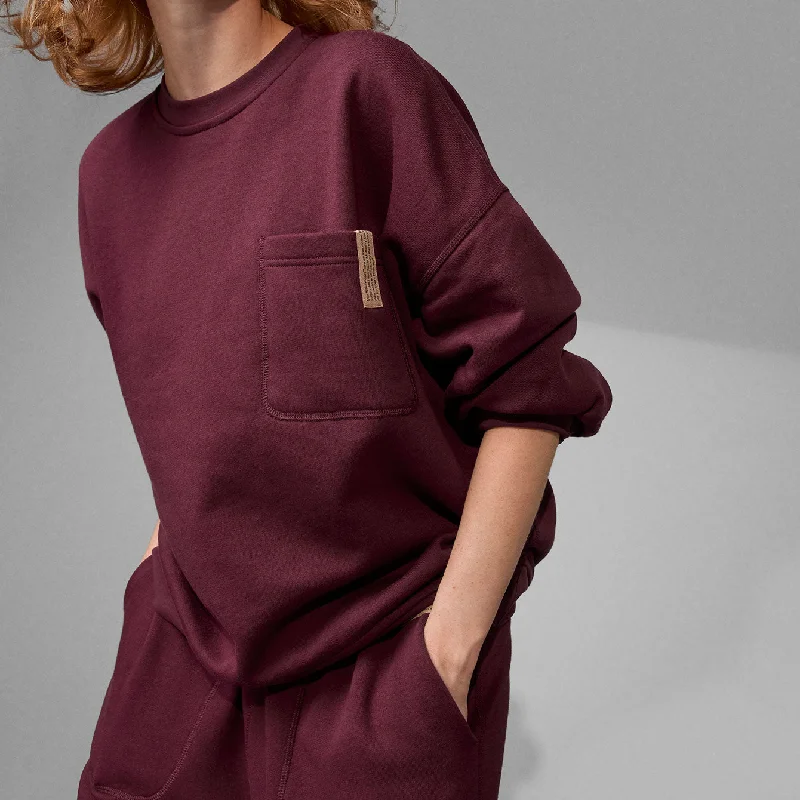 Silksweats™ Reversible Pocket Sweatshirt Hoodie with Lace Feminine Delicate