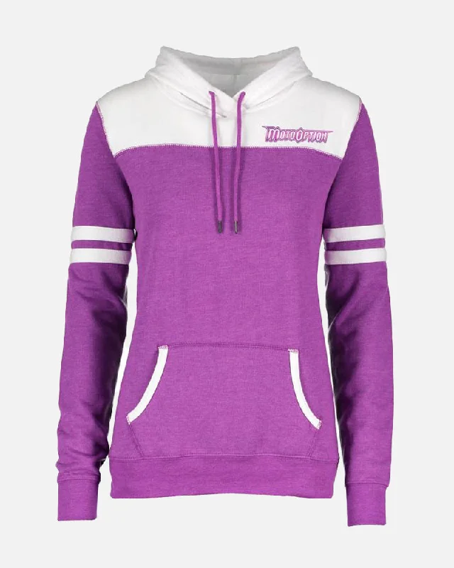 WOMENS VARSITY HOODIE - MAGENTA Hoodie with Hidden Zipper Minimalist Clean
