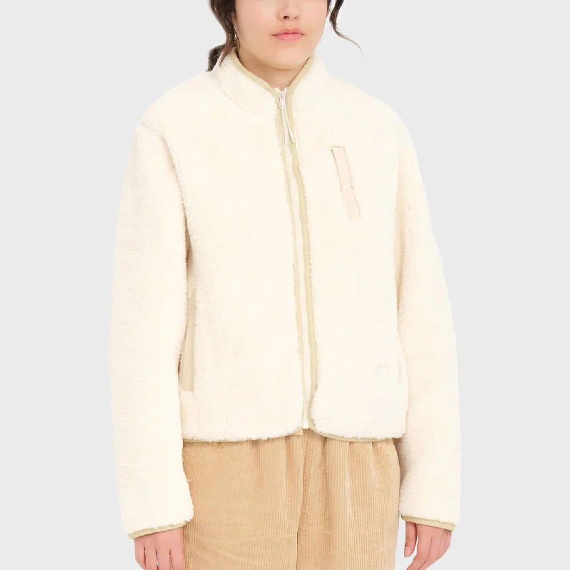 Volcom Wuzer Fuzzar Womens Sherpa Sweatshirt - Cloud Hoodie with Logo Branding Identity